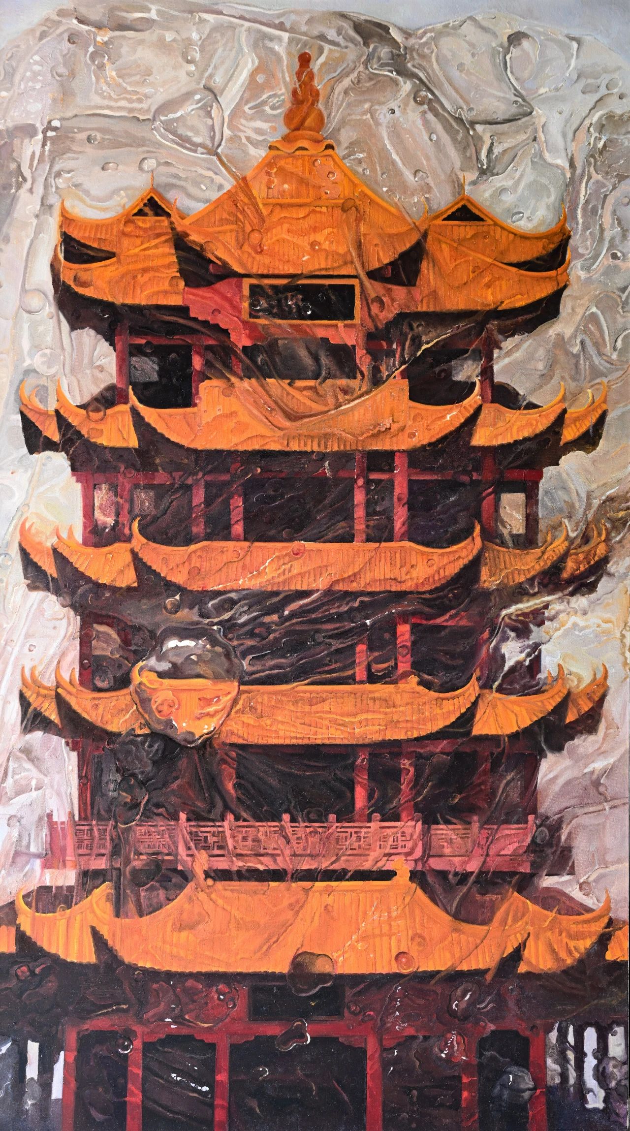 油画《黄鹤楼》    95cm×170cm油画《夸父》    180cm×135cm油画