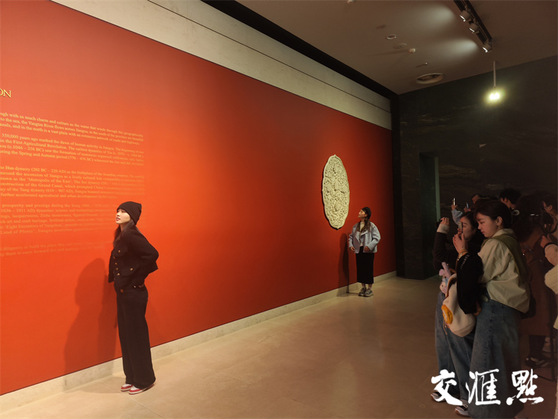 游客在南京博物院拍照