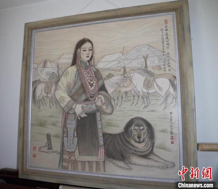 蔺烈板刻线画作品《在那遥远的地方》。　戎睿 摄