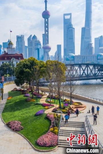 上海苏州河黄浦段河口花园。　上海市住房城乡建设管理委 供图