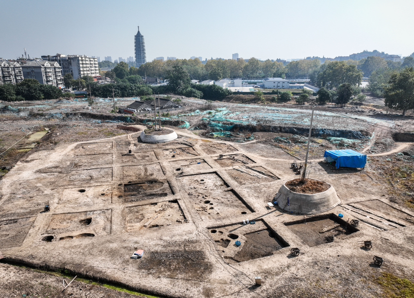 西街遗址考古发掘现场。南京日报/紫金山新闻记者 董家训摄